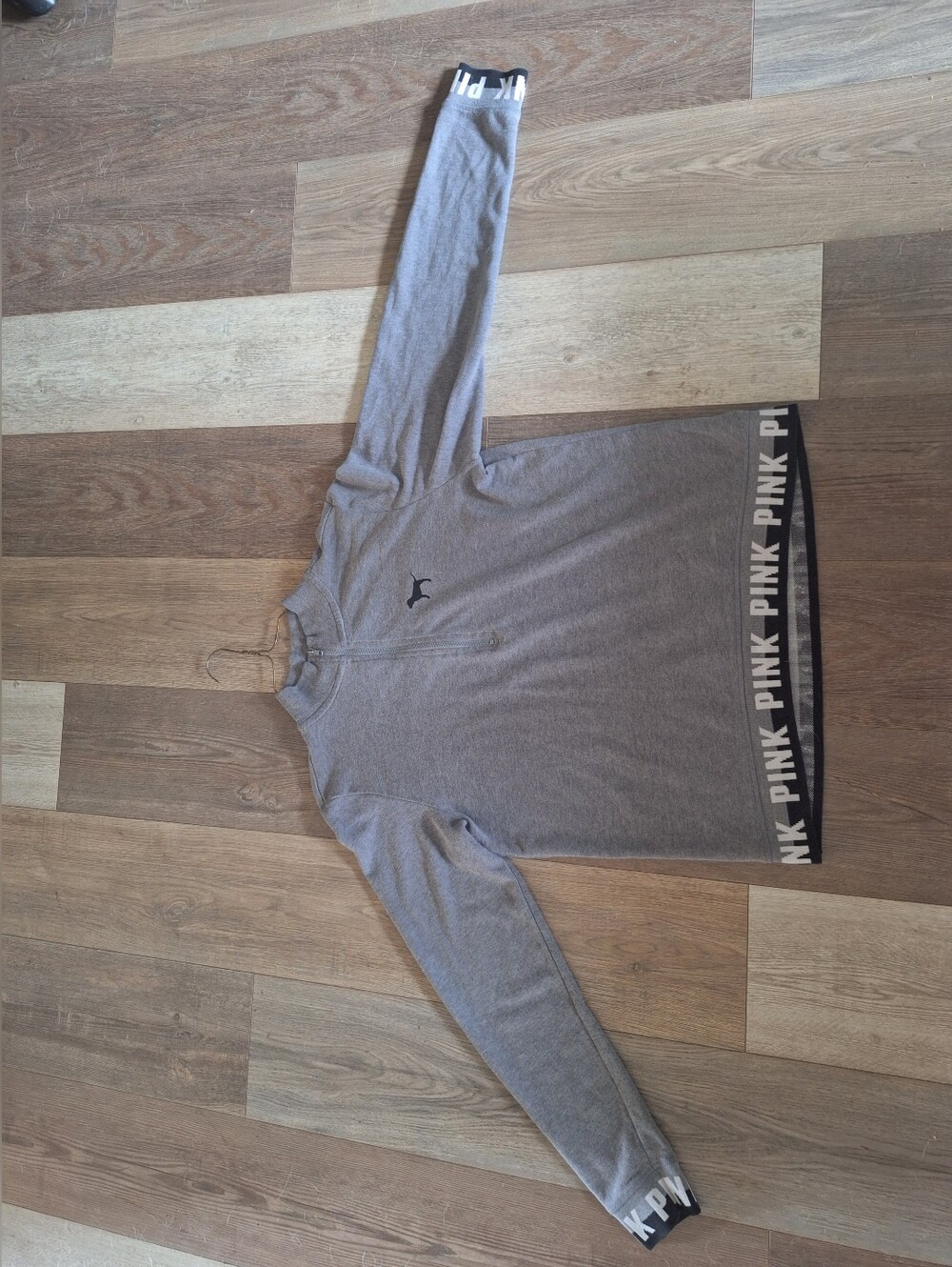 Victoria's Secret PINK Gray Crewneck with Branded Trim